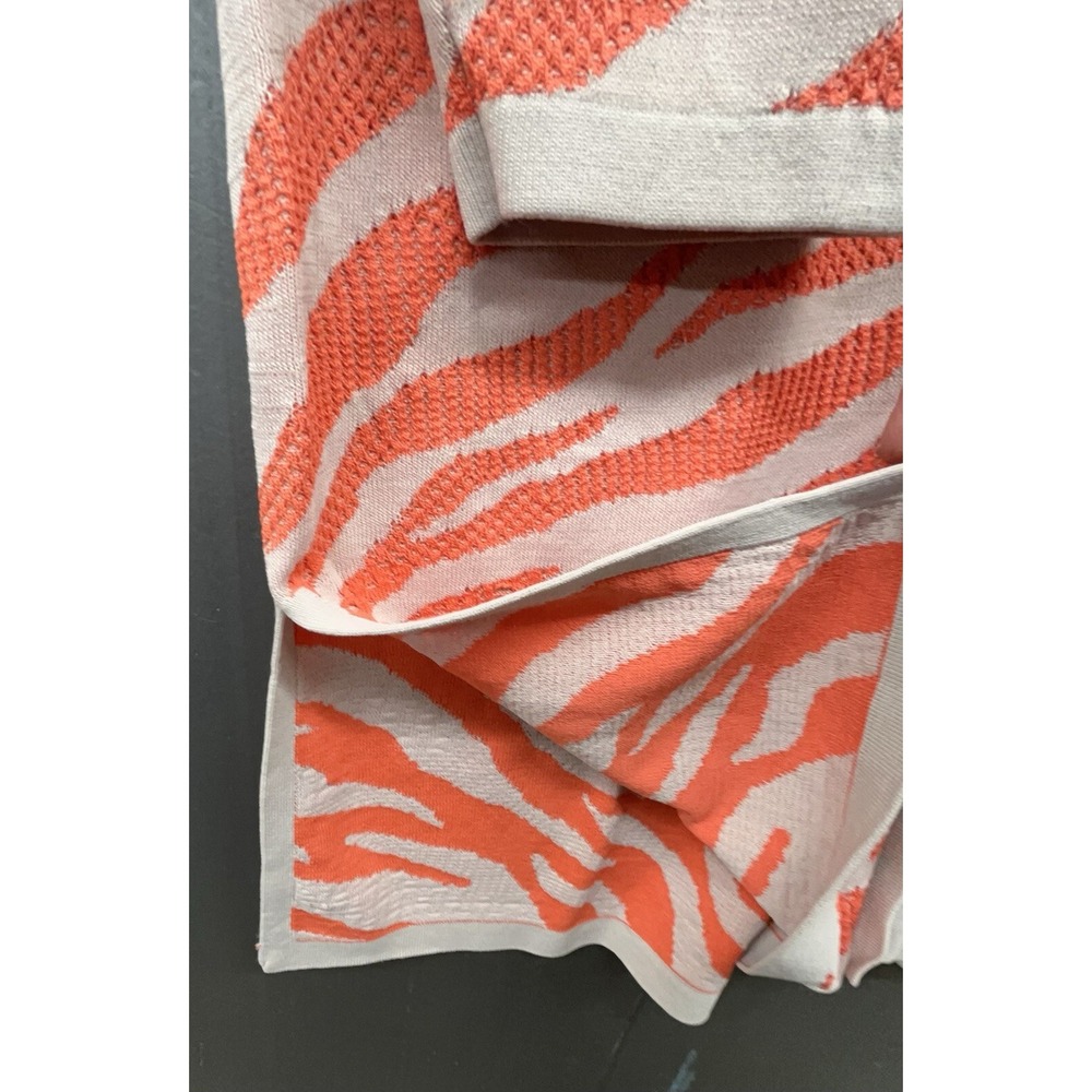 Chicos Sweater 3 US XL Orange Beige Zebra Animal Long Cardigan Stretchy Artsy - Picture 4 of 10